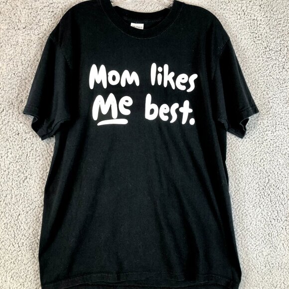 Gildan Other - Y2K Funny Humor Tee Shirt Size L 'Moms Likes Me Best' Milf Shirt Black Vintage